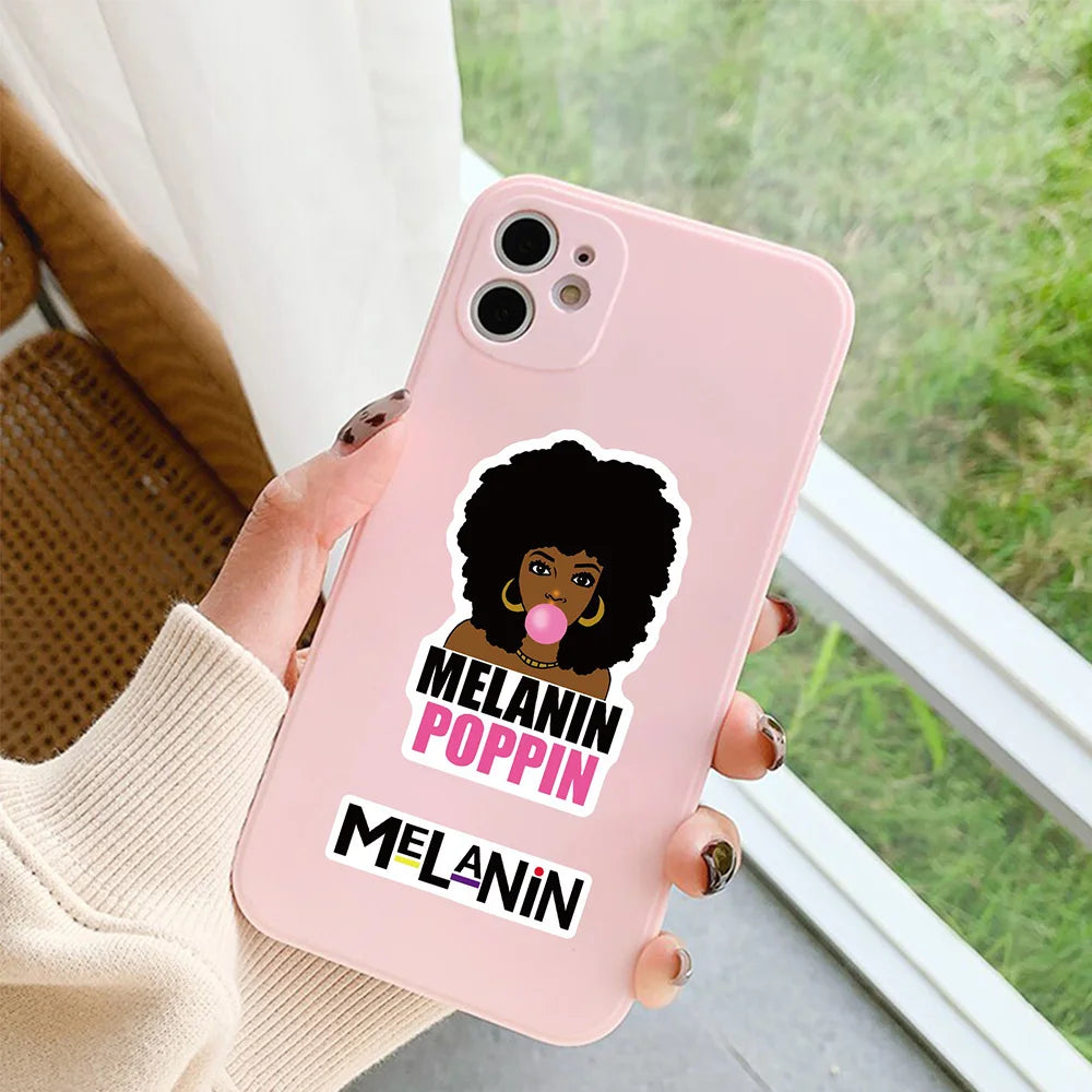 Cool Kidz stickers 10/30/50PCS Pop Black Skin Girl Melanin Stickers